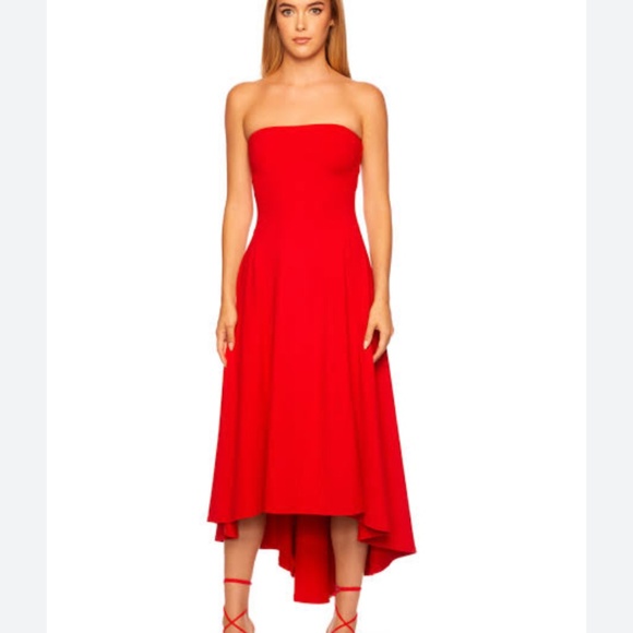 Susana Monaco Dresses & Skirts - Susana Monaco strapless seamed high low dress watermelon